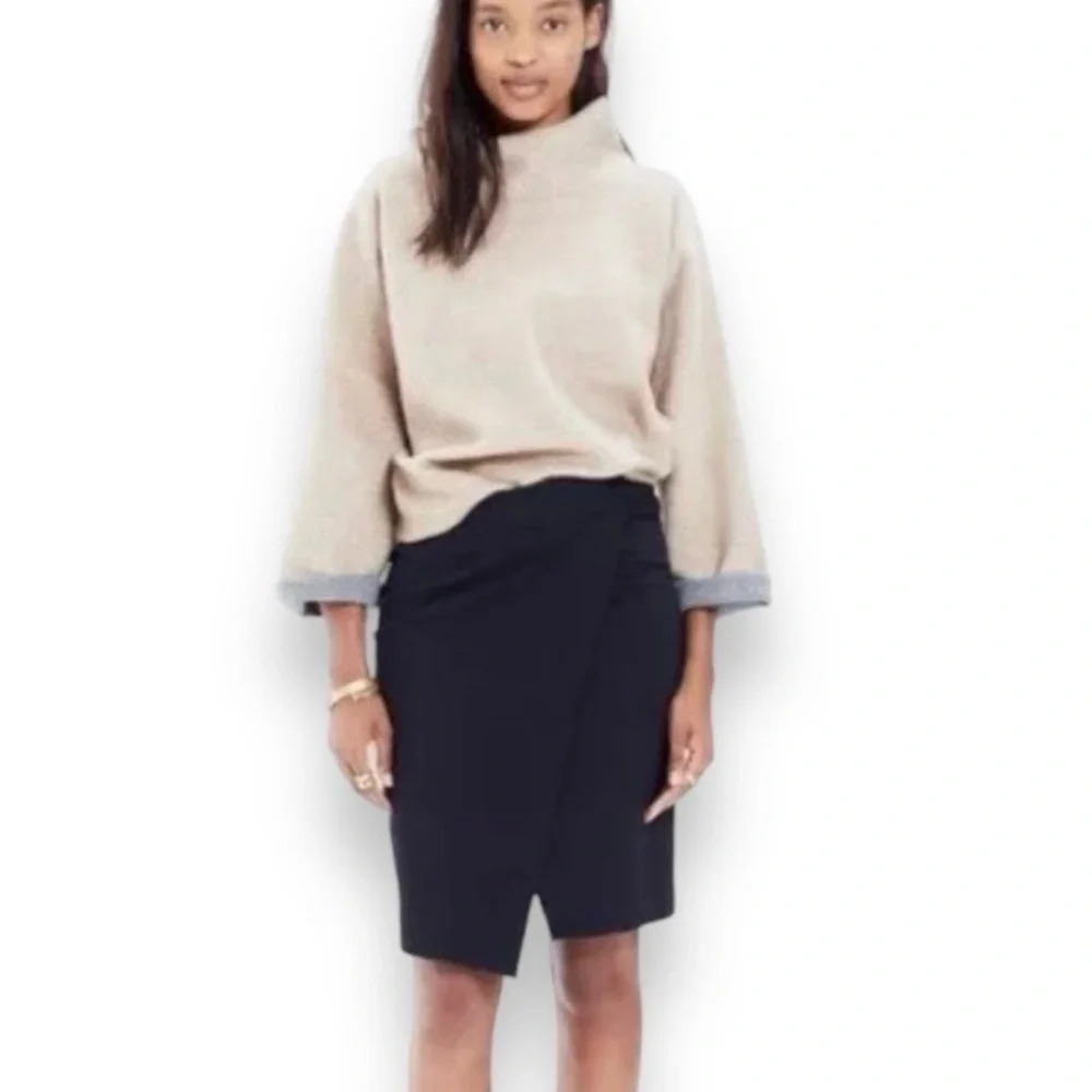 MADEWELL Women's Black Overlap City Knit Skirt Small | EUC